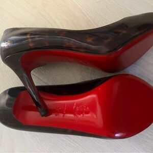 Louboutin Patent Tortoiseshell Red Sole High Heel Pumps